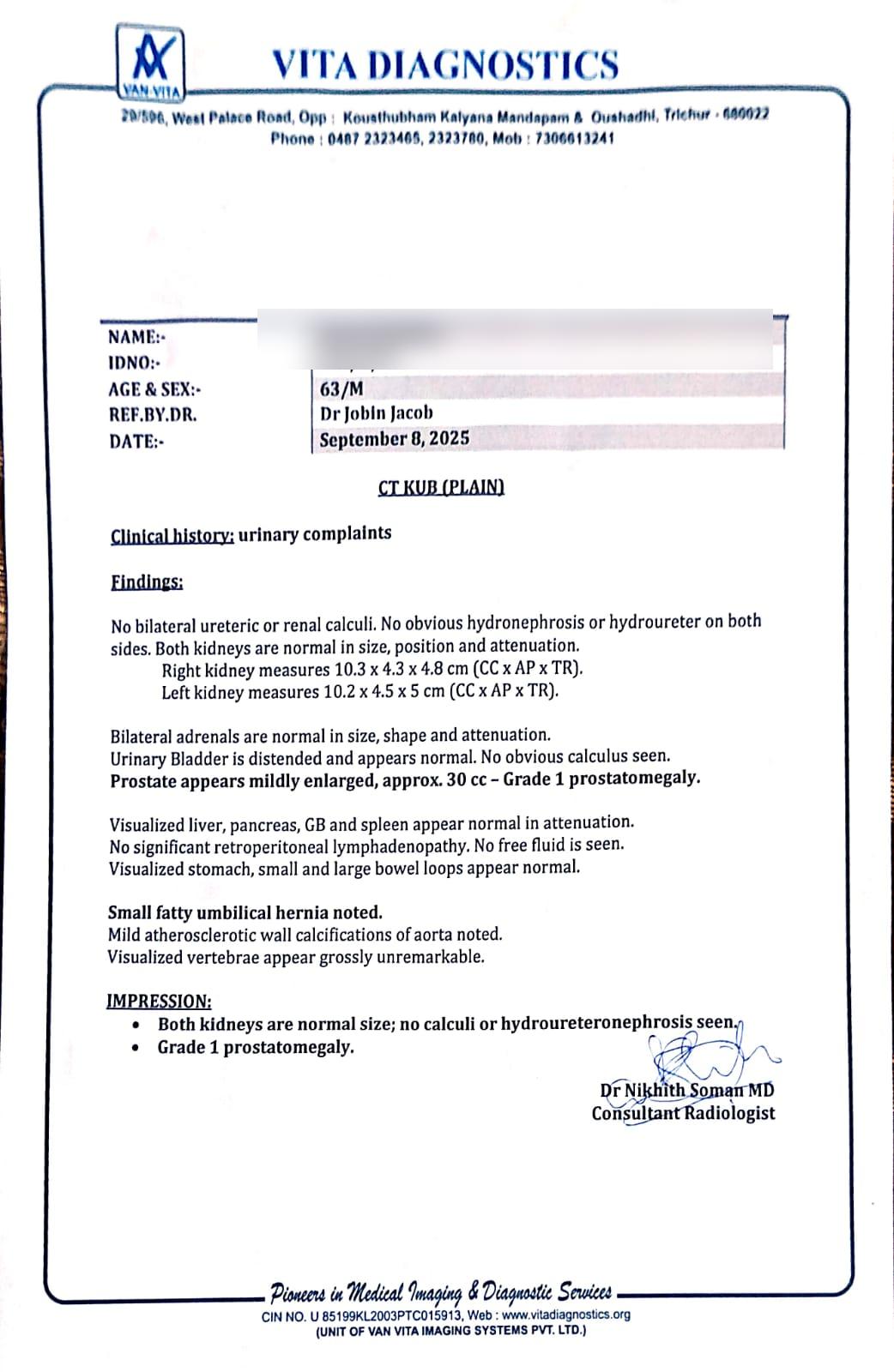 ramachandran prostate report before